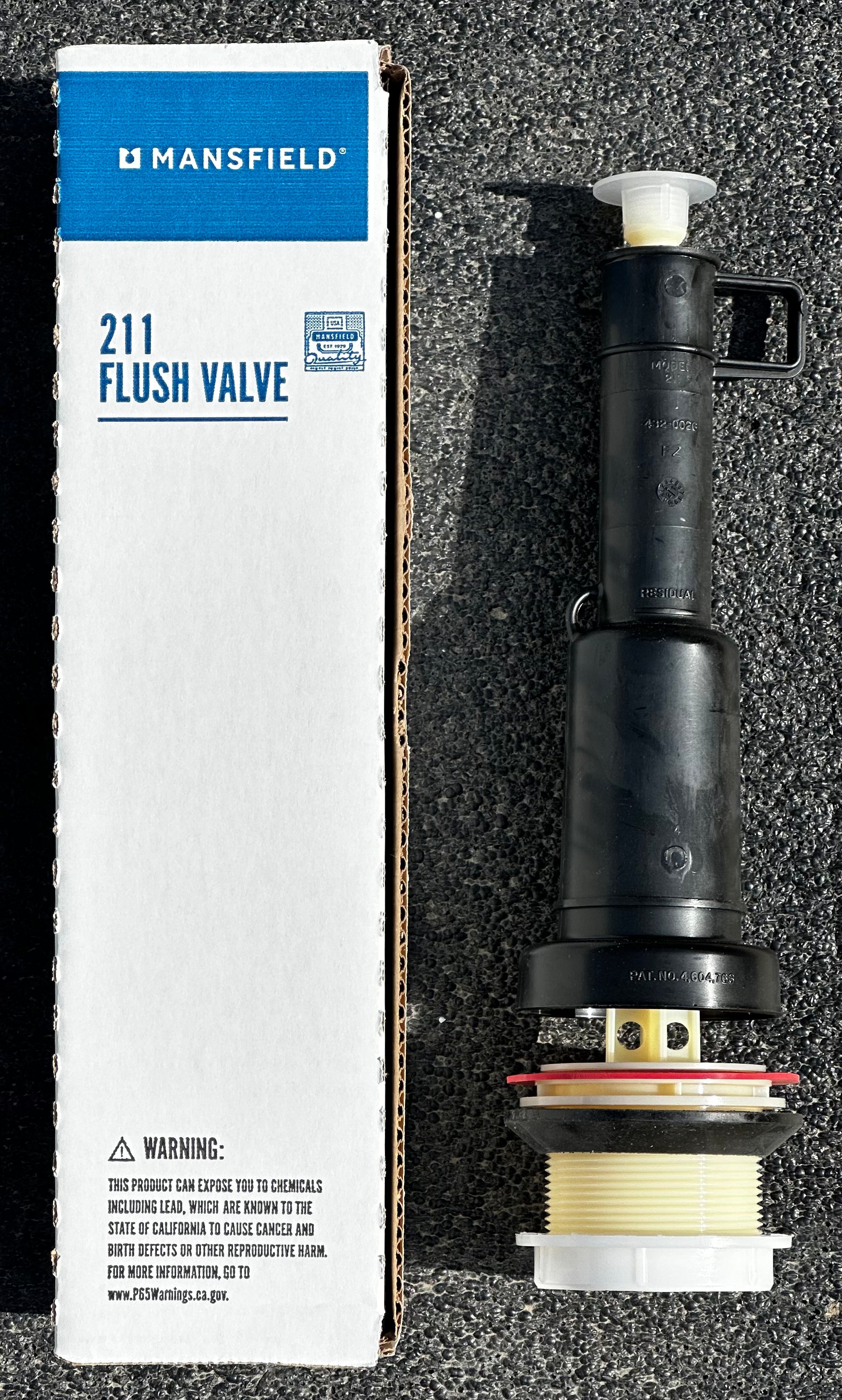 White 1.6 GPF Toilet Flush Valve Replacement Kit – 11.5 Inch, For Mansfield 211 & 125-190 Models
