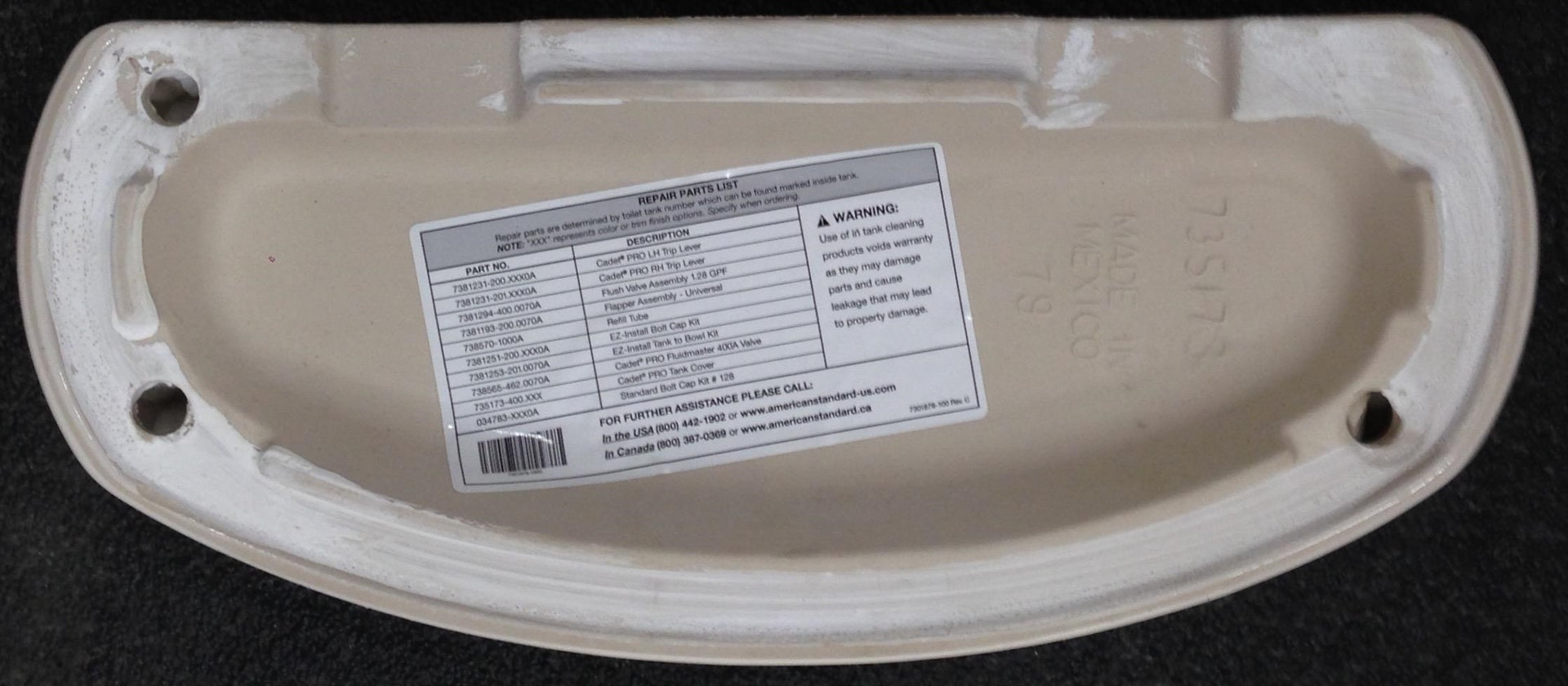 American Standard 735173 • Cheap Toilet Tank Lids